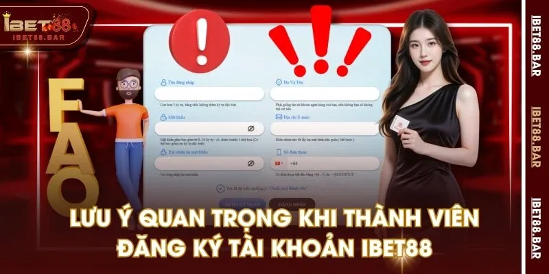 Lưu ý quan trọng khi thành viên đăng ký tài khoản IBET88